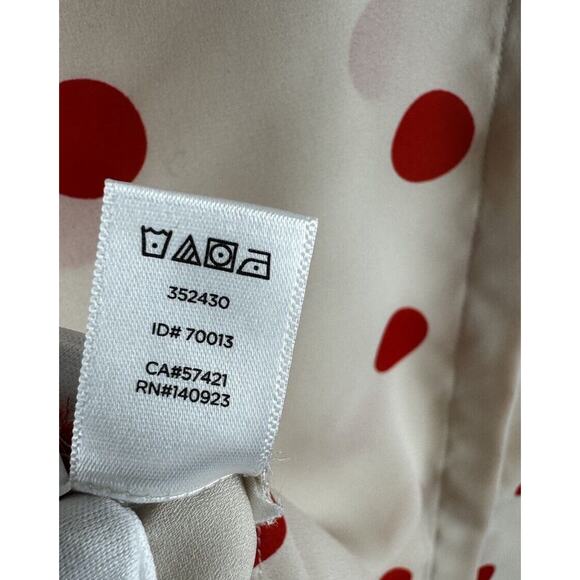 Ann Taylor LOFT Polka Dot Blouse, Nude & Orange, Sz: S, 55-43 - Picture 6 of 16